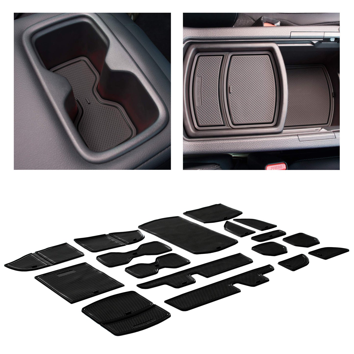 CupHolderHero fits Honda Accord Accessories 2018-2022 Premium Custom Interior Non-Slip Anti Dust Cup Holder Inserts, Center Console Liner Mats, Door Pocket Liners 17pc Set (Black Trim)