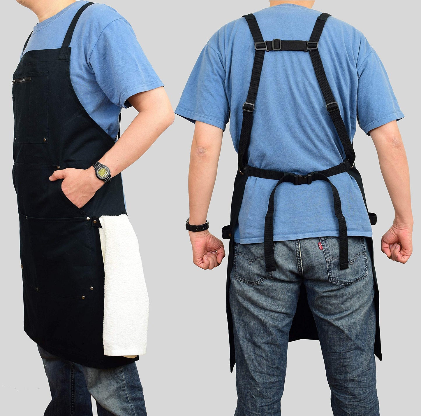 ecoZen Lifestyle Professional Grade Chef Apron for Men - Ideal for Kitchen,BBQ,Cooking, and Grill