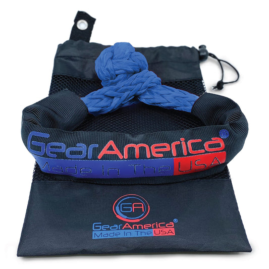 GearAmerica ½” Synthetic Soft Shackle | 45,000 lbs Breaking Strength (BLUE)- Made in The USA