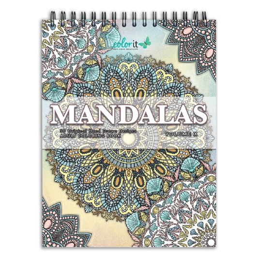 ColorIt Mandalas to Color Volume X - 50 Mosaic Mandala Patterns and Designs, Adult Coloring Book for Relaxation and Stress Relief, Mandala Coloring Books for Adults, Adult Coloring Book for Women