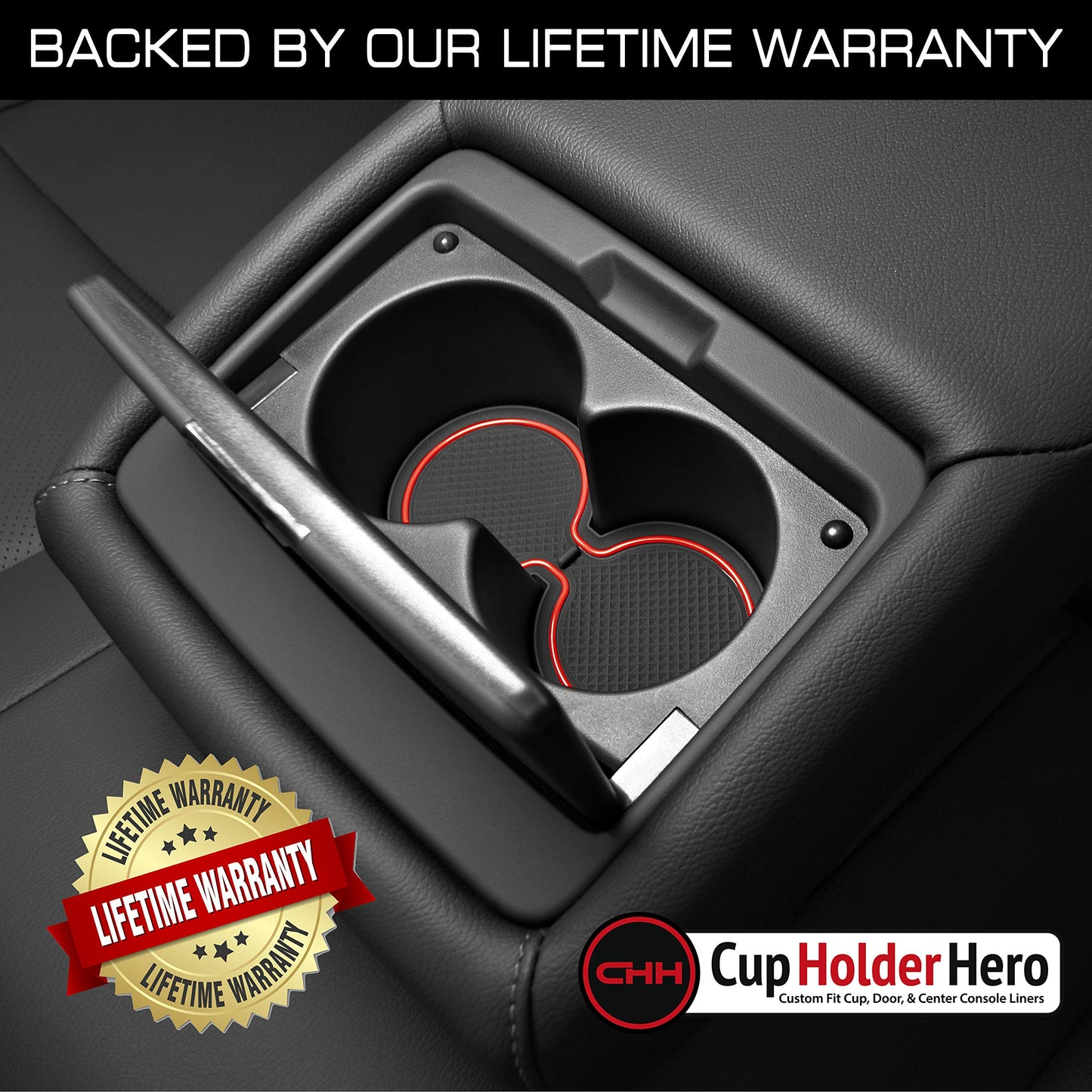 CupHolderHero fits Honda Clarity Accessories 2017-2021 Premium Custom Interior Non-Slip Anti Dust Cup Holder Inserts, Center Console Liner Mats, Door Pocket Liners 12pc Set (Solid Black)