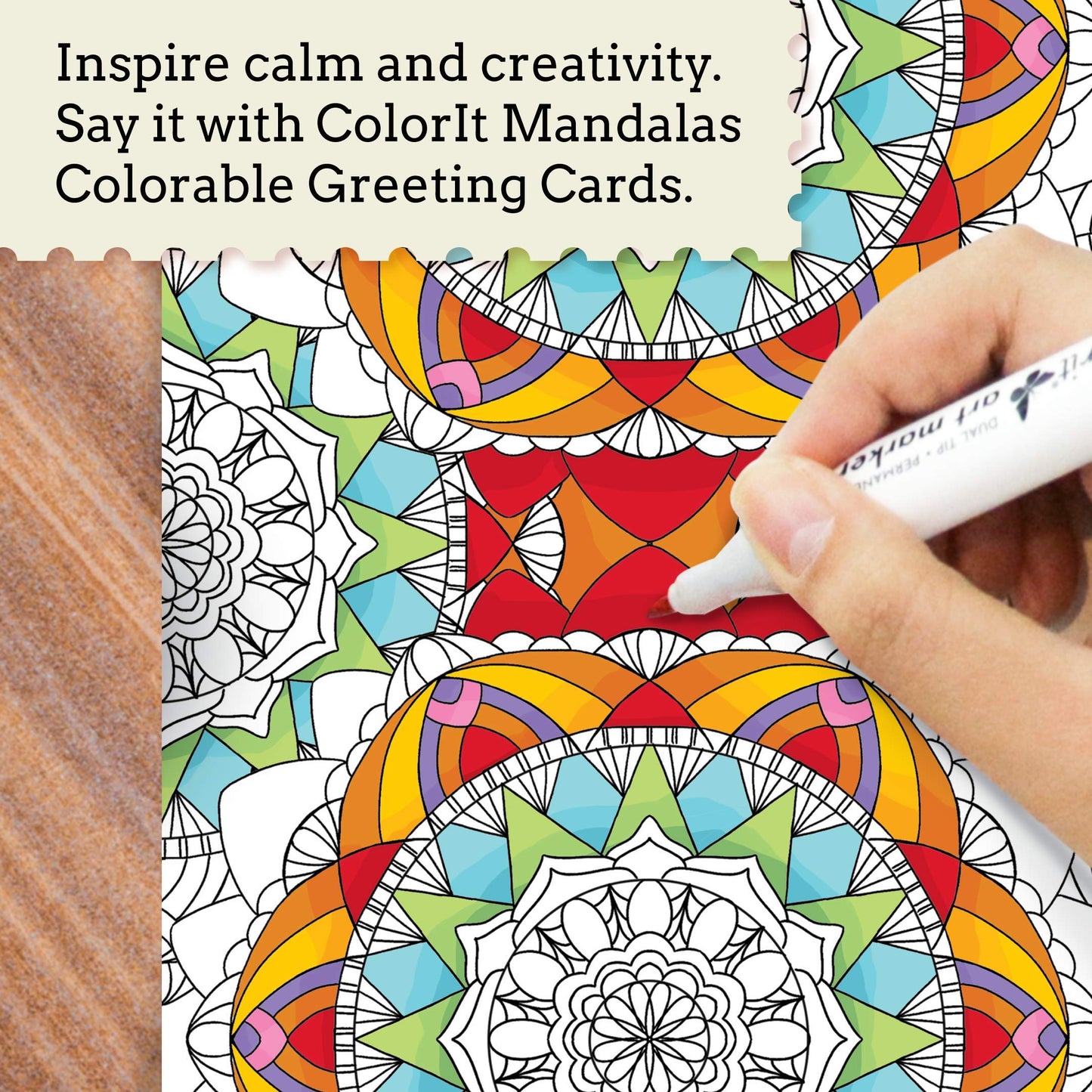 Unique Colorable Greeting Cards (12 Cards to Color with 12 Different Designs, Blank Inside, and 12 White Envelopes)