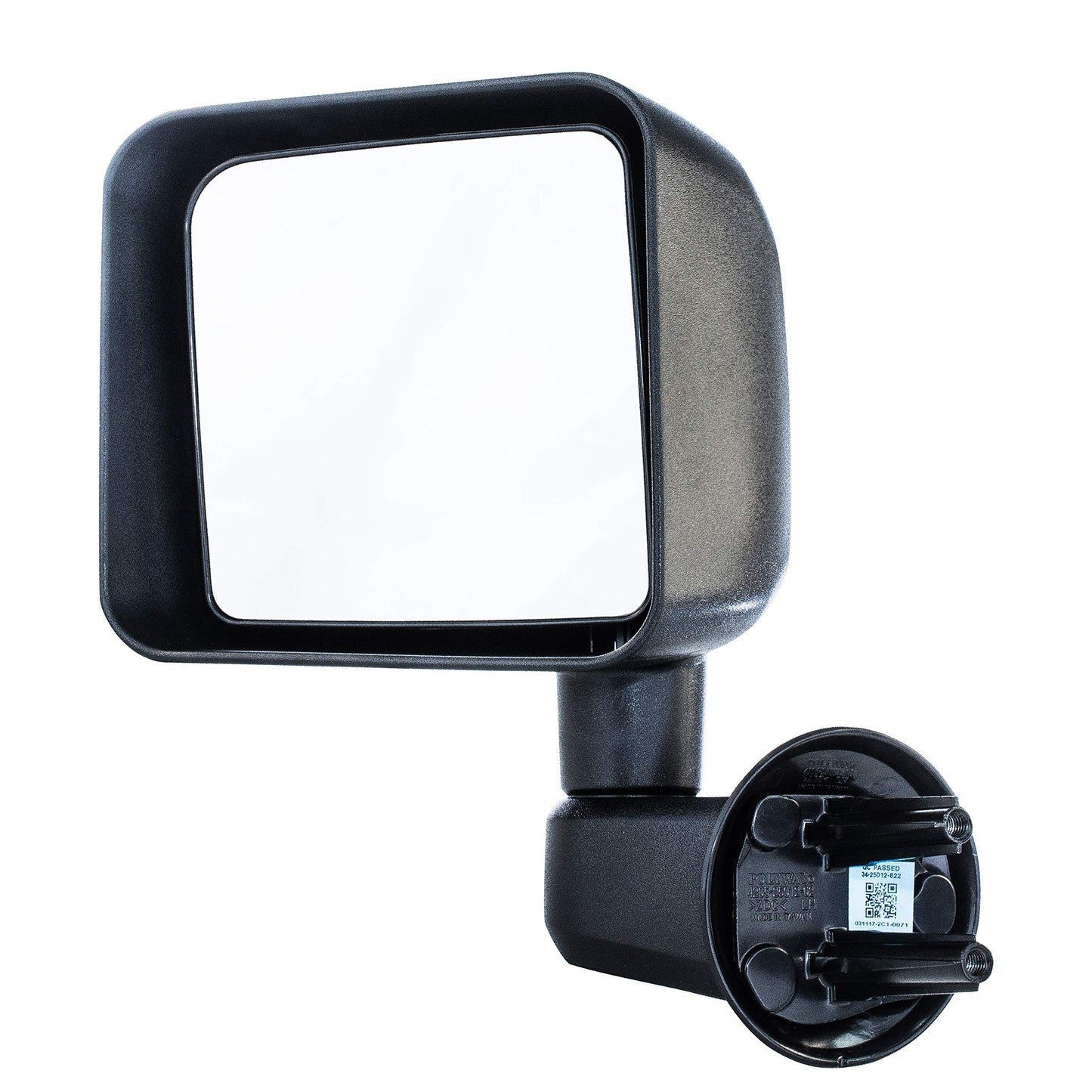 Dependable Direct Textured Manual Operated Non-Heated Folding Mirror Compatible With Jeep Wrangler 2007-2016