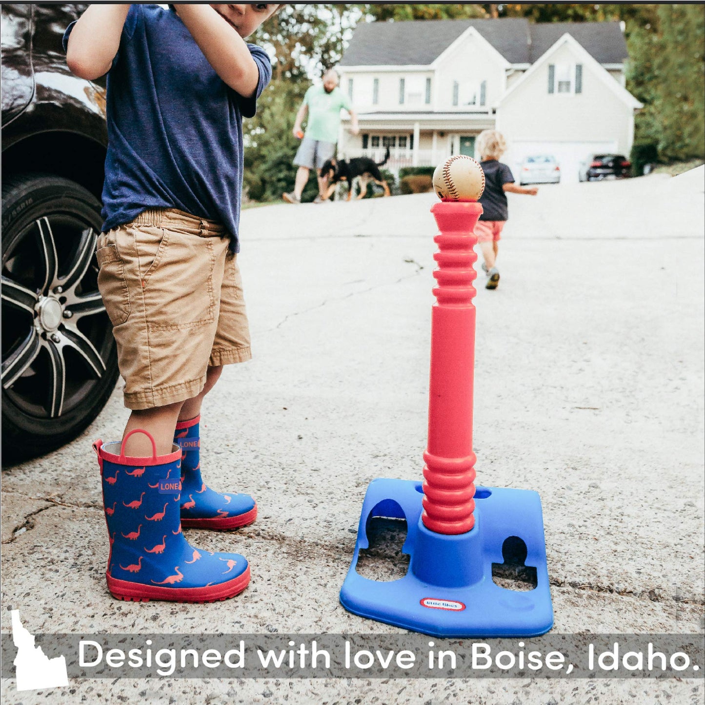 Lone Cone Rain Boots with Easy-On Handles in Fun Patterns & Solid Colors for Toddlers and Kids, Dino-Mite - Matte Finish, 6 Toddler