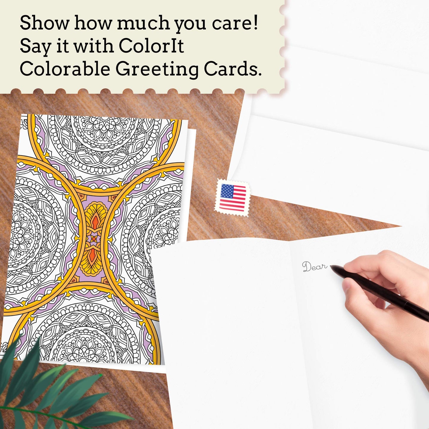 Unique Colorable Greeting Cards (12 Cards to Color with 12 Different Designs, Blank Inside, and 12 White Envelopes)