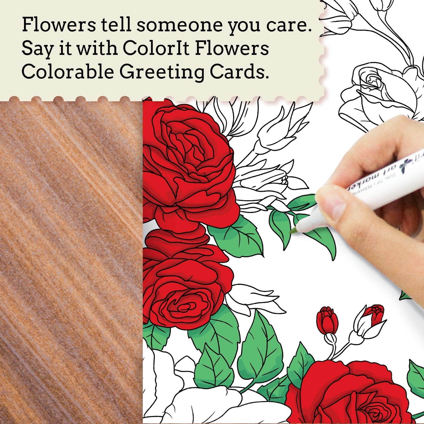 Unique Colorable Greeting Cards (12 Cards to Color with 12 Different Designs, Blank Inside, and 12 White Envelopes)