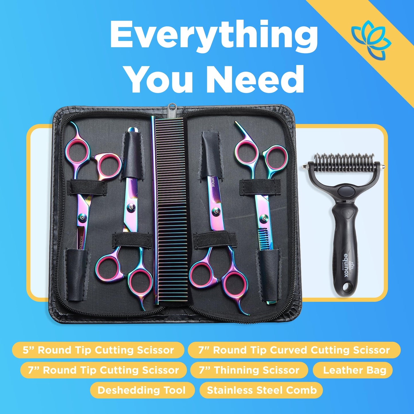 Equinox Dog Grooming Scissors Kit