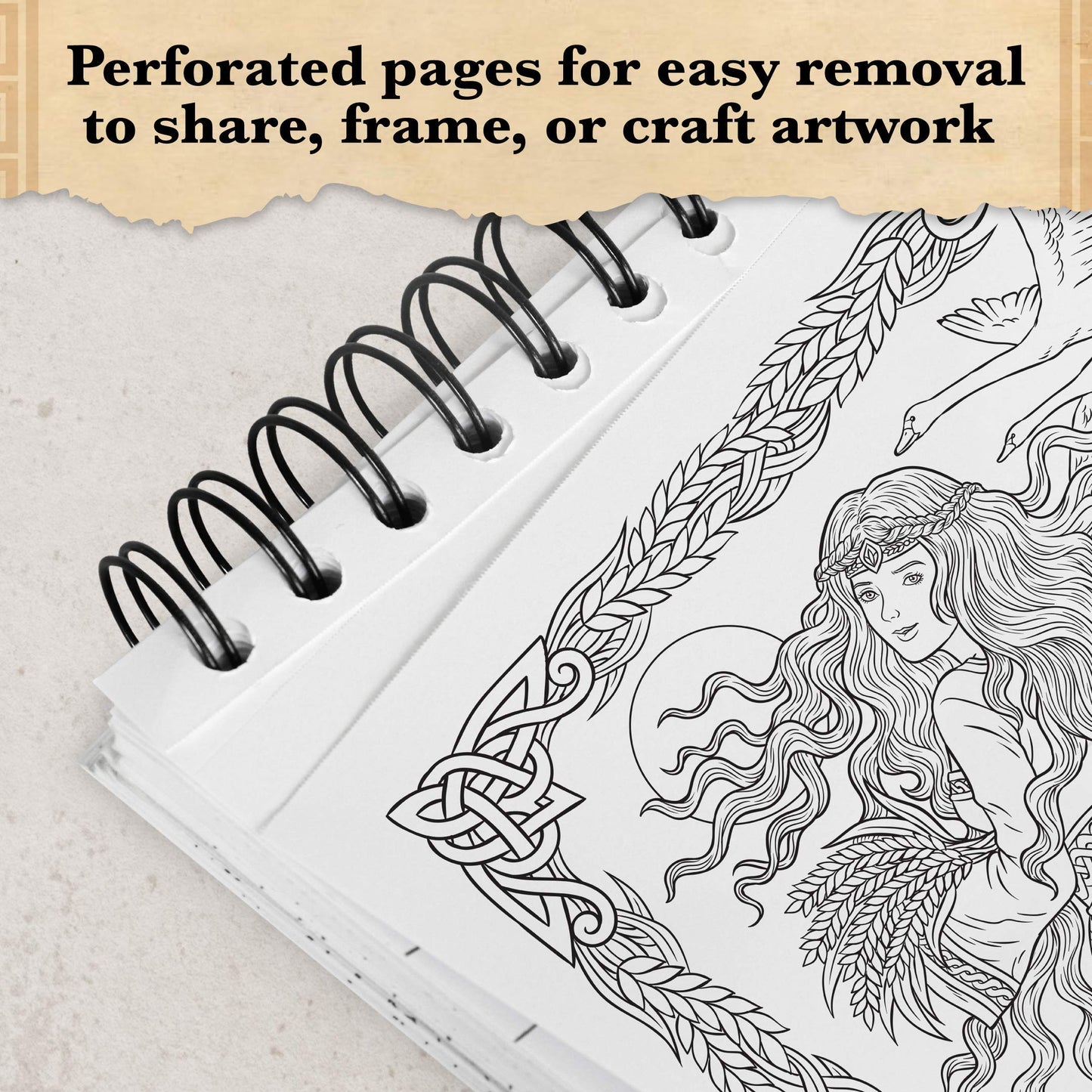 Eerie Enchantment Fairytale Origins | Science Fiction Series Adult Coloring Book to Relieve Stress, 50 Original Drawings from Classic Books, Spiral Binding, Perforated Pages, Lay Flat Hardback Book Cover, Ink Blotter Paper