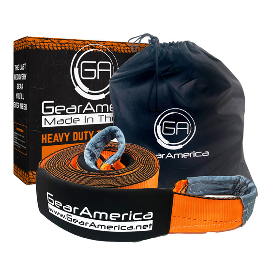 GearAmerica Tow Strap 4" x 30' (2 Pack) Tree Saver Winch Strap 46,076 lbs