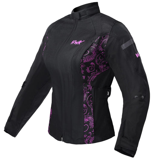 HWK Adventure/Touring Motorcycle Jacket for Women, Women's Motorcycle Jacket with CE Armor for Enduro Motorbike Riding